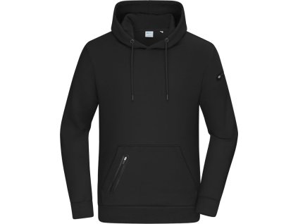 Daiber | 8046 Pánska interlock mikina s kapucňou_02.8046 (Farba black, Veľkosť S)