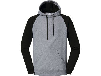 Jerzees | 96CR Mikina s kapucou 2-farebná "NuBlend"_09.96CR (Farba oxford/black, Veľkosť S)