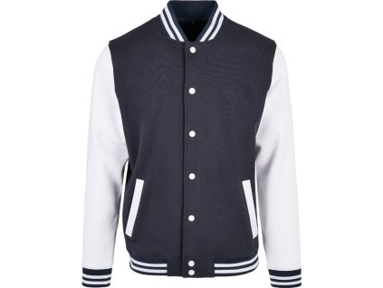 Build your Brand Basic | BB 004 College bunda_56.B004 (Farba navy/white, Veľkosť XS)