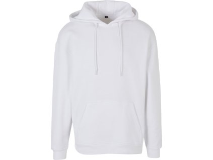 Build your Brand Basic | BB 006 Oversize mikina s kapucňou z ťažkej bavlny_56.B006 (Farba white, Veľkosť S)