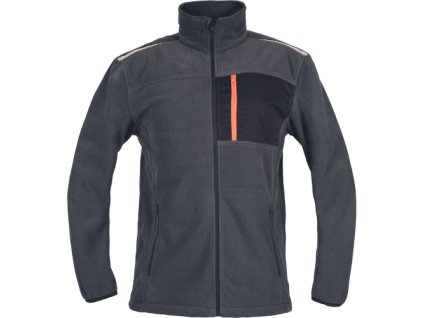 EMERTON STR fleece bunda (Veľkosť 4XL, Farba sivá/oranžová)
