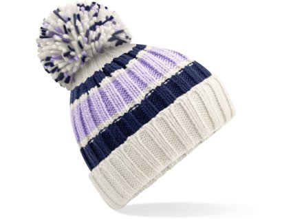 Beechfield | B392 Pletená čiapka s pruhmi "Hygge"_53.0392 (Farba blueberry cheesecake, Veľkosť onesize)