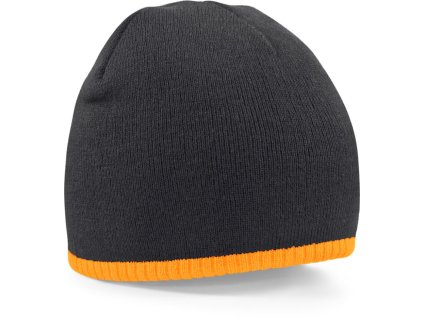 Beechfield | B44C 2-farebná pletená čiapka_53.044C (Farba black/fluorescent orange, Veľkosť onesize)
