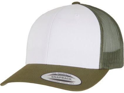 Flexfit | 6606CF 6 panelová Trucker šiltovka_55.06CF (Farba moss green/white/olive, Veľkosť onesize)
