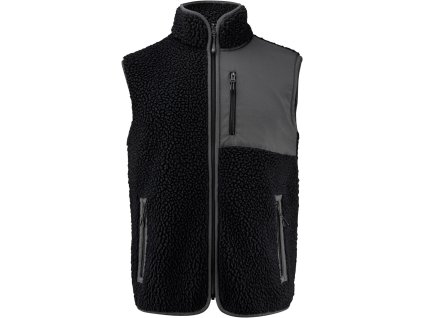 James Harvest | Kingsley Fleece Vest Men Pánska fleecová vesta Sherpa "Two-Tone"_62.1501 (Farba black, Veľkosť S)