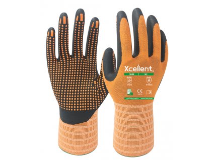 Ergonomické pracovné nitrilové rukavice s terčíkmi XCELLENT 3006