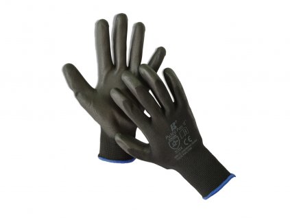 Máčané polyuretánové rukavice PU300 POLY BLACK