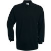 B&C | Heavymill LSL Piqué polo s dlhým rukávom z ťažkej bavlny_01.0423 (Farba black, Veľkosť S)