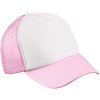 Myrtle Beach | MB 71 Detská 5 panelová polyester. sieťovaná šiltovka_03.0071 (Farba white/baby pink, Veľkosť onesize)
