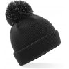 Beechfield | B406B Detská pletená čiapka s brmbolcom "Reflective"_53.406B (Farba black, Veľkosť onesize)