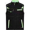 James & Nicholson | JN 852 Pracovná letná softshellová vesta - Color_02.0852 (Farba black/lime green, Veľkosť XS)