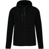 Kariban ProAct | PA365 Pánska melanžová pletená fleecová bunda s kapucňou_20.P365 (Farba dark grey melange, Veľkosť M)