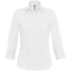 B&C | Milano /women Popelínová elastická blúzka s 3/4 rukávom_01.052 (Farba white, Veľkosť XS)
