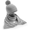 Beechfield | B401 Darčeková sada s pletenou čiapkou a šálom_53.0401 (Farba light grey fleck, Veľkosť onesize)