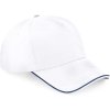 Beechfield | B25C 5 panelová šiltovka "Authentic Piped Peak"_53.025C (Farba white/french navy, Veľkosť onesize)