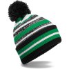 Beechfield | B 474R Pletená čiapka s pruhmi "Fan"_53.474R (Farba black/kelly green/white, Veľkosť onesize)