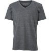 James & Nicholson | JN 974 Pánske melírované tričko s výstrihom do V_02.0974 (Farba grey heather, Veľkosť S)
