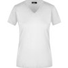 James & Nicholson | JN 972 Dámske vypasované tričko s výstrihom do V_02.0972 (Farba white, Veľkosť S)