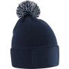 Beechfield | B 443B Detská pletená čiapka s brmbolcom "Snowstar"_53.443B (Farba black/graphite grey, Veľkosť onesize)