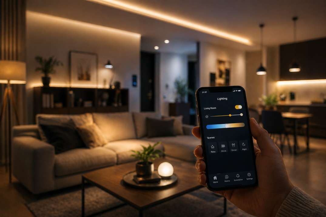 Chytré osvětlení v domě a bytě: kde má skutečný přínos a jak ho propojit se senzory a scénáři