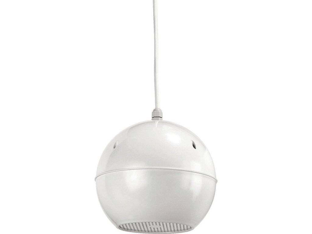 MONACOR EDL-412/WS kulový reproduktor odolný proti vlhkosti 100V nebo 8Ω bílý