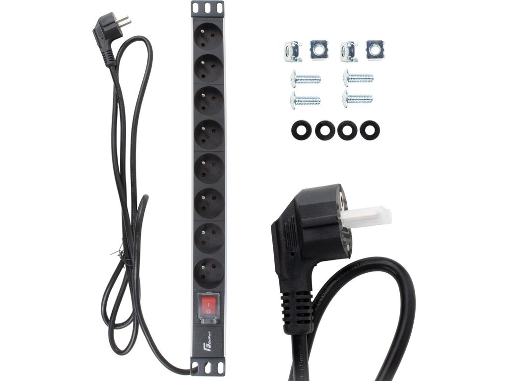 NAPÁJECÍ LIŠTA GETFORT LGF-08-Z 19 PALCŮ DO RACKU