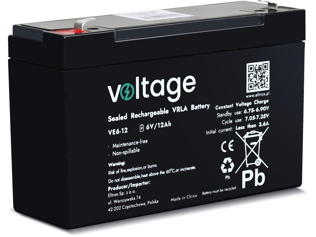 akumulator agm voltage 6v 12ah ve612 7b399bff07837