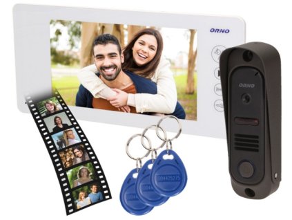 Videointerkom OR-VID-JS-1053/W Paměť + ARCUS RFID 7" klíčenky ORNO bílá