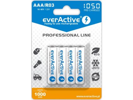 Nabíjecí baterie AAA / R03 everActive Ni-MH 1050 mAh (krabička se 4 kusy)