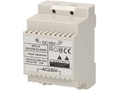 Napájecí zdroj na lištu DIN 18V DC 0,5A ORNO OR-DOM-SG-918ZD pro SG-918, SL-924