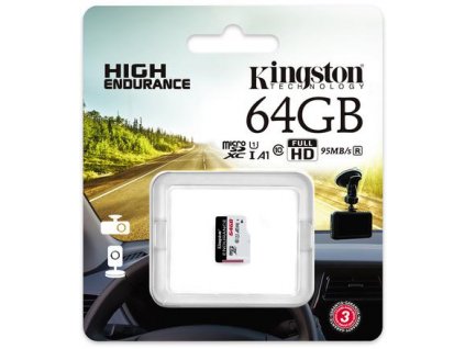 Paměťová karta Kingston High-Endurance microSD 64GB UHS-I U1 24/7 (DVR a monitorování)