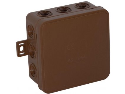 Povrchová krabice prázdná 12 přívodů VIPLAST V7 klik BRONZE IP54 100x100x41mm 037-02