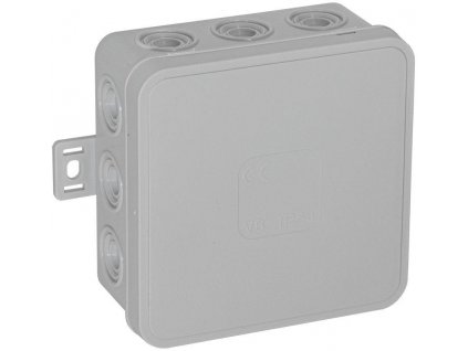 Povrchová krabice prázdná 12 přívodů VIPLAST V7 klik šedá IP54 100x100x41mm 037-03