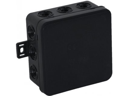 Povrchový box prázdný 12 přívodů VIPLAST V7 klik černý IP54 100x100x41mm 037-05