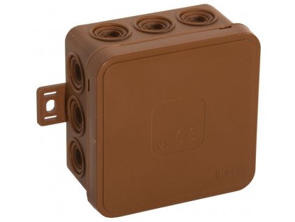 Povrchová krabice prázdná 12 přívodů VIPLAST V5 klik BRONZE IP54 75x75x41mm 035-02