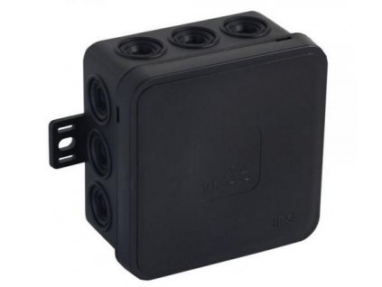 Povrchový box prázdný 12 přívodů VIPLAST V5 klik černý IP54 75x75x41mm 035-05