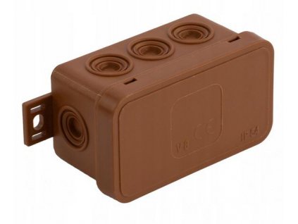 Povrchová krabice prázdná 8 přívodů VIPLAST V8 klik BRONZE IP54 80x45x41mm 038-02