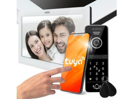 EURA VDP-97C5 VIDEODOMOFON bílý lcd 7" wi-fi, čtečka přiblížení, Tuya