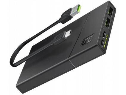 Power Bank Green Cell GC PowerPlay10S 10000mAh s rychlonabíjením 2x USB Ultra Charge a 2x USB-C Power Delivery 18W GREEN CELL PBGC02S