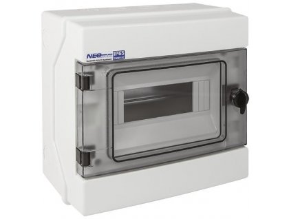 Hermetický modulární rozváděč (500V AC, 1000V DC) 1x8 pro povrchovou montáž (N+PE) IP65 RH-8