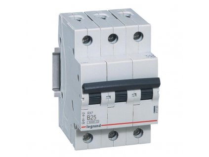 Nadproudový jistič 3P B 25A 6kA AC S303 B25 RX3, Legrand