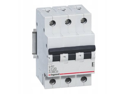 Nadproudový jistič 3P C 20A 6kA AC S303 C20 RX3, Legrand