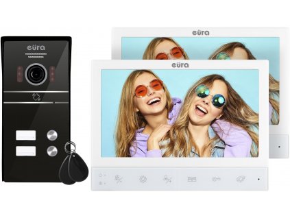 Videotelefon EURA VDP-80C5 pro 2 rodiny, bílý
