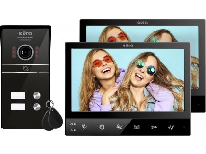 Videotelefon EURA VDP-80C5 pro 2 rodiny, černý
