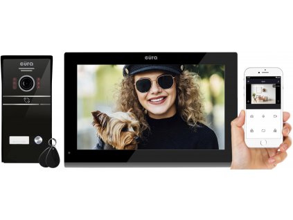 EURA VDP-98C5 VIDEODOMOFN černý, wi-fi, Tuya