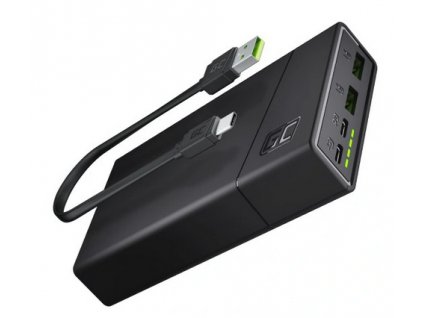 Power Bank Green Cell GC PowerPlay20 20000mAh s rychlým nabíjením 2x USB Ultra Charge a 2x USB-C Power Delivery 18W GREEN CELL PBGC03