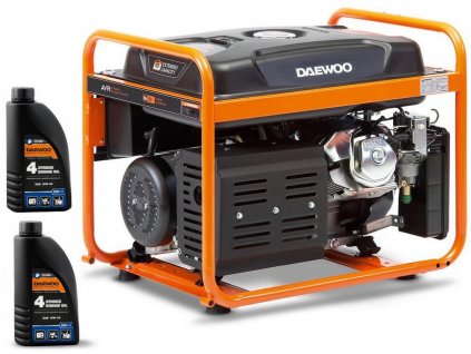 DAEWOO GENERÁTOR GDA 6500E 5,0 kW + 2x OLEJ GENERÁTOR SAE 10W-30 DWO 600