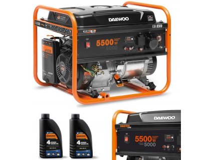 DAEWOO GENERÁTOR GDA 6500 5,0 kW + 2x OLEJ GENERÁTOR SAE 10W-30 DWO 600