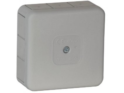 Povrchová krabice prázdná 12 přívodů VIPLAST VP-31 šedá IP55 85x85x37mm 031-03