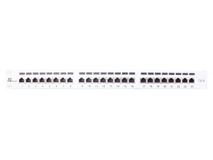 PATCH PANEL FTP CAT.6 24 PORTŮ ŠEDÝ PGF-6FTP24-B6-G GETFORT